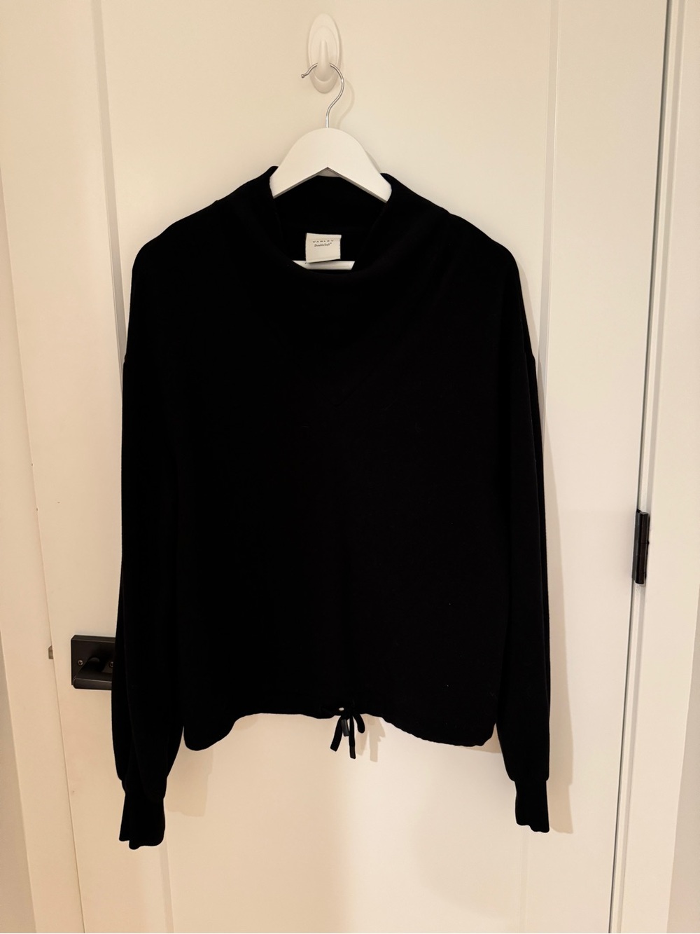 Varley Black Drawstring Hem Lightweight Pullover